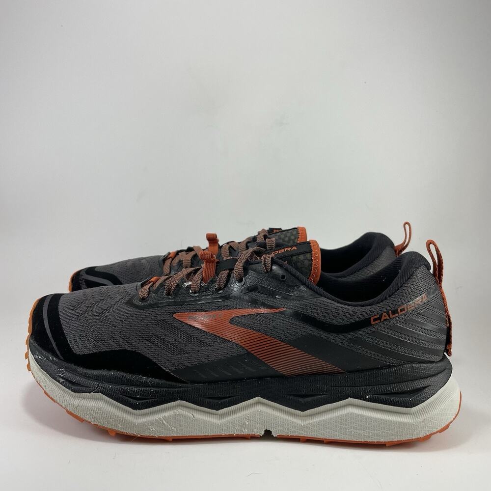Brooks Caldera 4 Sneakers Mens Size 9.5 D Grey Orange Trail Running Shoes Gym - Picture 3 of 13